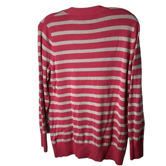 Tommy  Hilfiger long striped button front cardigan,women Large.100% Pima cotton - Picture 4 of 16